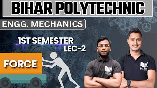 ENGG MECHANICS  FORCE  SBTE 1ST SEMESTER  RACEVA BIHAR SEMESTER 202425  CHAPTER2 LEC2 [upl. by Feliza]