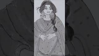 traditional drawing lyricvideo by nupurkaur5381 [upl. by Ettellocin]