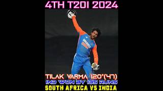 Tilak varma Batting🔥 South Africa vs India t20 Century Classical Hitting 💥❤️ [upl. by Akinahc]