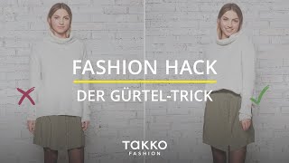 Fashion Hack Der GürtelTrick  Wie du Deinen Pullover an kalten Tagen über einem Kleid trägst [upl. by Aicertal26]