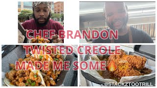 Chef Brandon from Twisted Creole made me some Boudin Balls  loaded jumbo shrimp fries etc🔥🔥🔥🔥🤯🤯🤯🤯 [upl. by Dam307]