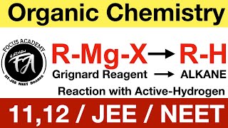 Grignard reagent reacts with active hydrogen  Preparation of alkane from grignard reagent JEE NEET [upl. by Ansev]