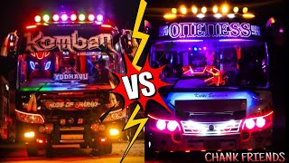 🖤Komban vs 🧡oneness രണ്ട് ചങ്കുകളുടെ entry  black and orange color bus  full light [upl. by Mcgaw]