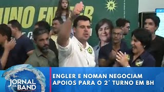 Engler e Noman negociam apoios para o 2° turno em BH  Jornal da Band [upl. by Anaitsirk]