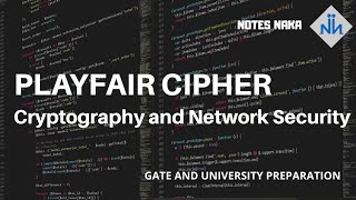 PLAYFAIR CIPHER  CRYPTOGRPHY  SOLVED EXAMPLE 3 [upl. by Bil]