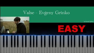 Valse  Evgeny Grinko EASY piano tutorial [upl. by Esbenshade]