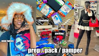 PREPARE PACK amp PAMPER FOR PARIS Mini Twists on Natural Hair Nails Shopping Outfits New Luggage [upl. by Eda]