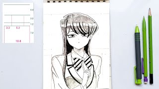 How to Draw KOMI San anime in easy way》Komi Cant Communicate》komicantcommunicate komisan drawing [upl. by Hana]