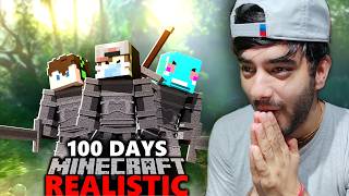 SURVIVING 100 DAYS in Realistic Minecraft World ft Friends [upl. by Eimor]