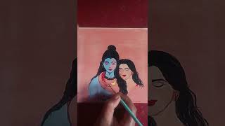 Shiv parwati 🔱❤️ har har Mahadev  shiv parwati art short [upl. by Frieder]