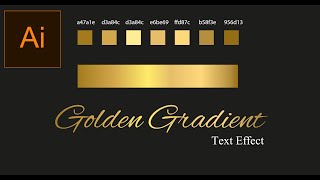 Golden gradient text effect in adobe illustrator  Adobe illustrator tutorial  Graphic Designing [upl. by Dorren]