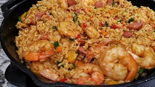 How to Cook Perfect Shrimp and Sausage Rice in Just 1 Pan [upl. by Salvadore]