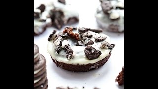 Baked Oreo Donuts with White Chocolate Glaze  Truffles and Trends [upl. by Kore]