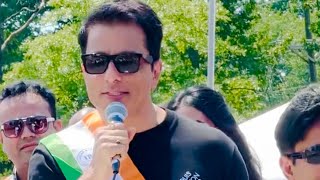 Sonu Sood Speech at Oak Tree Road Edison NJ Parade [upl. by Laertnom]