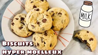 🍪 COOKIES AUX PÉPITES DE CHOCOLAT 🍪 Biscuits super moelleux facile et rapideDeli cuisine [upl. by Netsyrc288]