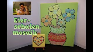 DIY Frohe Ostern aus bunten Eierschalen kreativ sein Leinwand gestalten [upl. by Azeria]