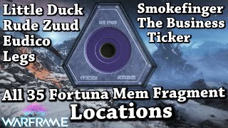 Warframe  All 35 Fortuna Mem Fragment Locations [upl. by Cissy]