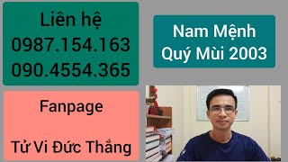 Lá Số Tử Vi Nam Mệnh Quý Mùi 2003 Mệnh Thất Sát gặp Tuần ở Thân [upl. by Ahsenrad]