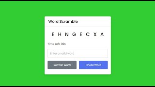 Word Scramble Game in JavaScript [upl. by Sitarski]