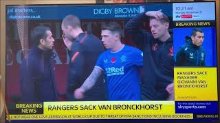 Rangers Sack Gio van Bronckhorst  Sky Sports Breaking News [upl. by Lorain76]