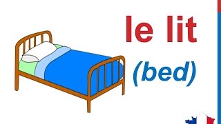 French Lesson 84  Items things in the bedroom Furniture  Dans la chambre  Cosas en la habitación [upl. by Ianahs]