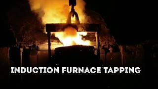 Induction furnace tapping molten steel [upl. by Elletsirhc]