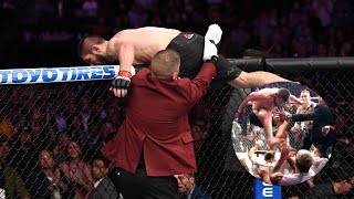 ESCÁNDALO KHABIB SALTO DE LA JAULA Y LE PEGÓ AL EQUIPO DE McGREGOR [upl. by Alves]