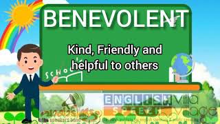 Day 181  How to Say BENEVOLENT  MEANINGPRONUNCIATIONSYNONYMSEXAMPLE SENTENCES  A word A day [upl. by Iris]