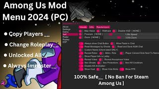 Among Us Mod Menu 2024 PC 100 Safe✔️ [upl. by Akaenahs]