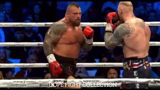 Eddie Hall vs Hafthor Bjornsson all significant strike and knockdown [upl. by Laurella790]