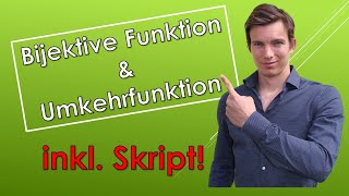 Bijektive Funktion und Umkehrfunktion  Zusammenfassung mit SKRIPT [upl. by Thgiwd]