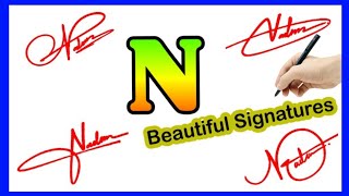 Signature for N  N signature style  N letter signature style  Signature N [upl. by Nafets]