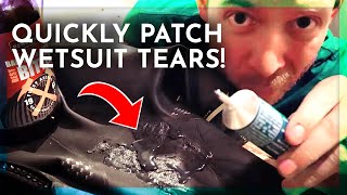 How I Patch a Wetsuit Tear in Minutes  Triathlon Taren [upl. by Arbed25]