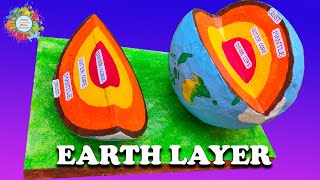 How to Make Earth Layer Model  Make 3d Earth Layer Model for School projectsDIY Project [upl. by Enomor260]