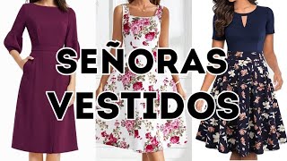 VESTIDOS SEÑORAS de 455060 AÑOS  ESTILOS NUEVO VESTIDOS [upl. by Freddy]