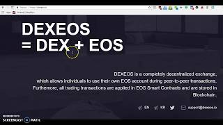 DEXEOS Decentralized exchange built on EOS blockchain [upl. by Eleirbag]