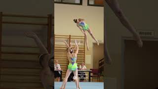 Crazy acrobatic element in slowmo acrobatic circus sportakrobatik gymnasticsgirl [upl. by Bent]