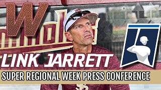 FSU Baseball  Link Jarrett on pitching approach for Super Regional  UConn l Warchant FSU [upl. by Esiole]