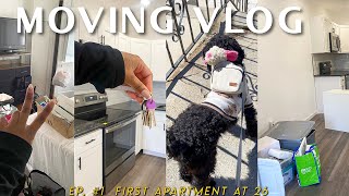 EMPTY APARTMENT TOUR 🔑  MOVING VLOG EP 1 l MOVING OUT AT 26  STORE RUN UNPACKING amp MORE [upl. by Town287]