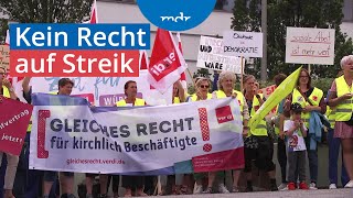 Betteln statt streiken Sind Kirchenmitarbeiter Arbeitnehmer zweiter Klasse  Umschau  MDR [upl. by Aerdnu800]