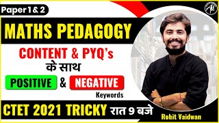 MATHS PEDAGOGY  CONTENT WITH PYQs  CTET UPTET HTET  Rohit Vaidwan [upl. by Omle]