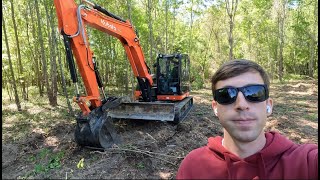 Building A Campground 16  Kubota KX080 Let the clearing begin camping rvlife rv [upl. by Marceau]