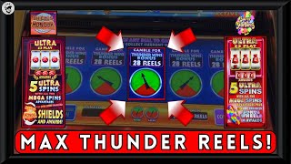 MAX THUNDER WINS amp 2 POT BONUSES  Premium Play £500 Slots With Big Gambles [upl. by Harragan]