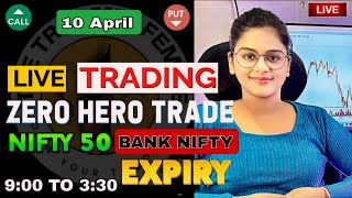 LIVE TRADING Banknifty and nifty50  10 APRIL  TheTradingFemme nifty50 banknifty livetrading [upl. by Hadnama]