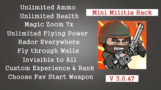 Mini Militia v3047 unlimited hack 2017  No Root [upl. by Arlinda]