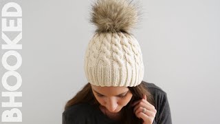 Easy Cable Knit Hat for First Time Cable Knitters [upl. by Ceevah970]