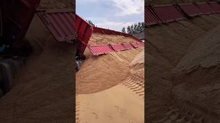 The process of truck tipping over to unload sand [upl. by Adaurd]