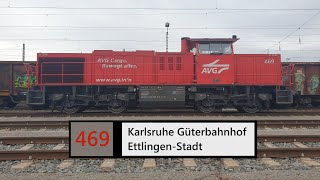 AVG Führerstandsmitfahrt Karlsruhe Gbf  EttlingenStadt [upl. by Tekcirk491]