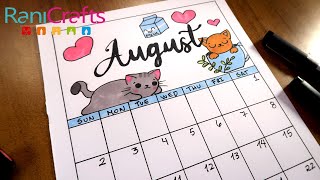 DIY  AUGUST CALENDAR  BULLET JOURNAL DECORATION ORGANIZATION [upl. by Alvita144]