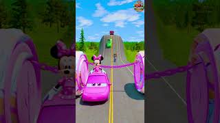 🚀Comical Cars🚗 amp Quirky Rides Tackle 2 Bollards Barbie🩷 and a Huge Chain in BeamNGdrive [upl. by Placia]